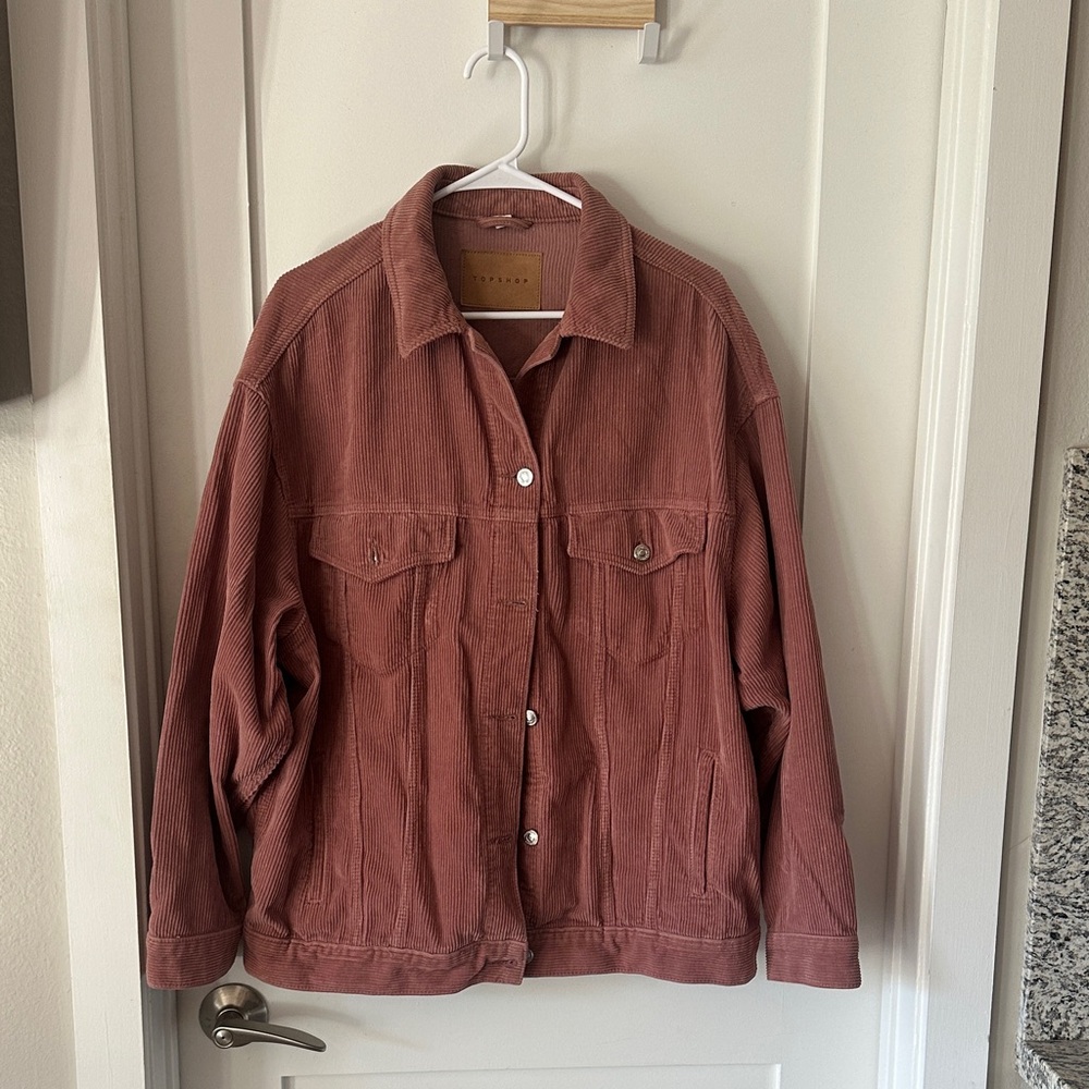 Topshop Women's Corduroy Jacket - Dusty Rose